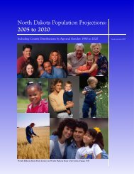 North Dakota Population Projections: 2005 to 2020