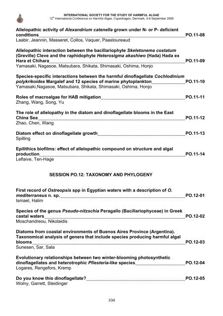 12th International Conference on Harmful Algae