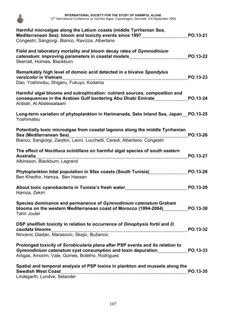 12th International Conference on Harmful Algae