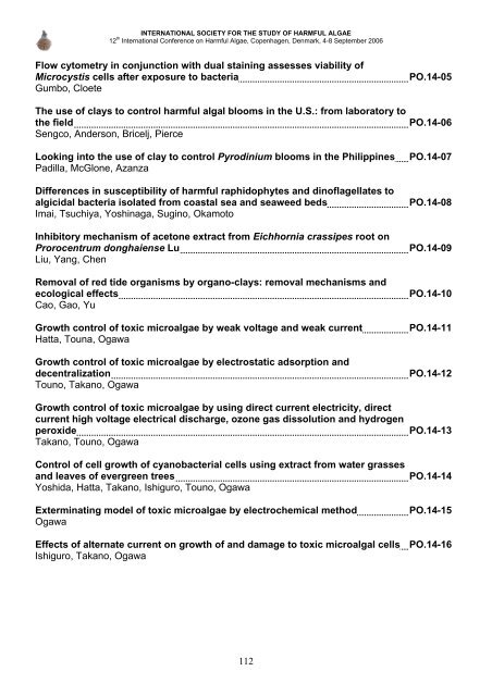 12th International Conference on Harmful Algae