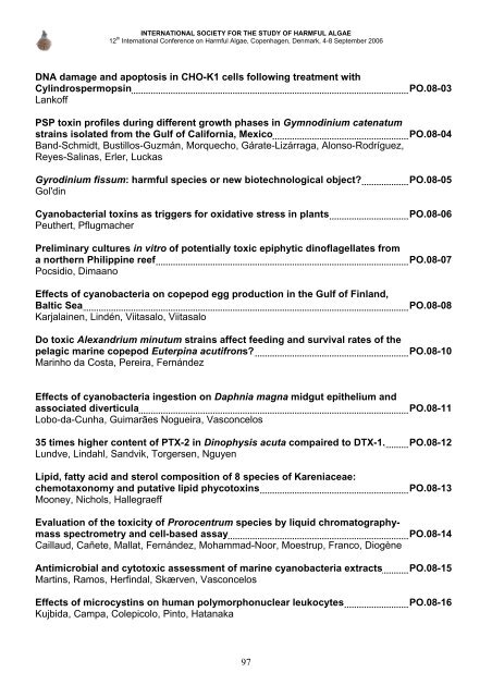 12th International Conference on Harmful Algae