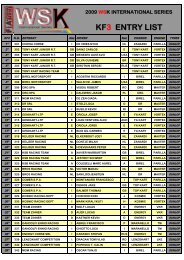 KF3 Entry List