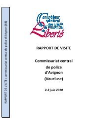 Rapport de visite du commissariat central de police d'Avignon ...