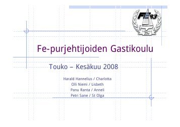 Fe-purjehtijoiden Gastikoulu - FE83.org