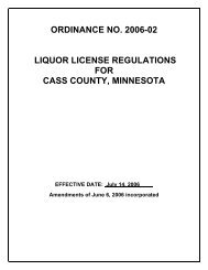 ordinance no. 2006-02 liquor license regulations for cass county ...