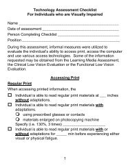 Final Vision Assessment Protocol - The Hadley School for the Blind