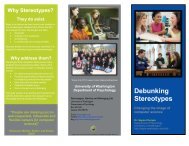 Debunking Stereotypes Brochure - University of Washington