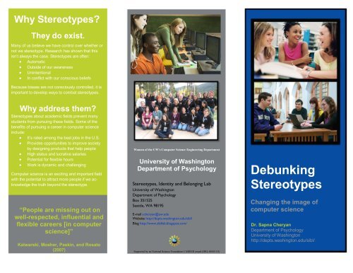 Debunking Stereotypes Brochure - University of Washington