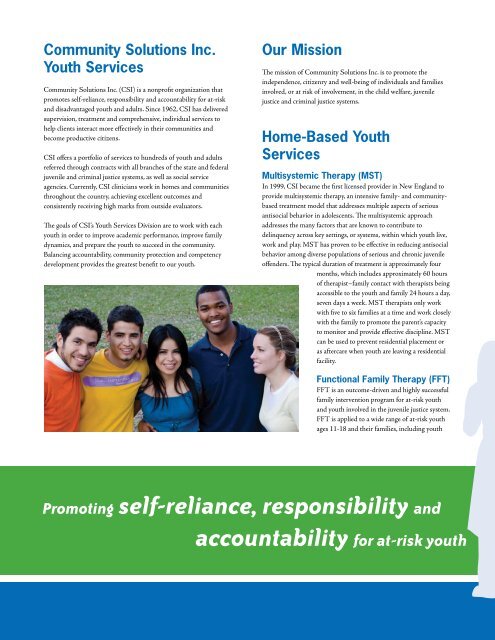 Youth Services Brochure - Community Solutions Inc.