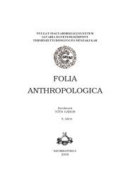 Folia Anthropologica 8 - NYME TermÃ©szettudomÃ¡nyi Kar - Nyugat ...