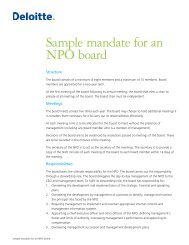 Sample mandate for an NPO board - Deloitte