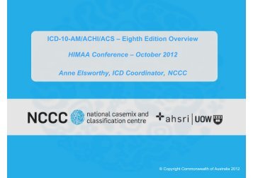 ICD-10-AM/ACHI/ACS - Health Information Management ...