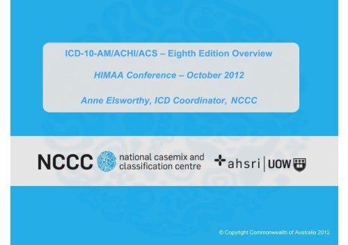 ICD-10-AM/ACHI/ACS - Health Information Management ...