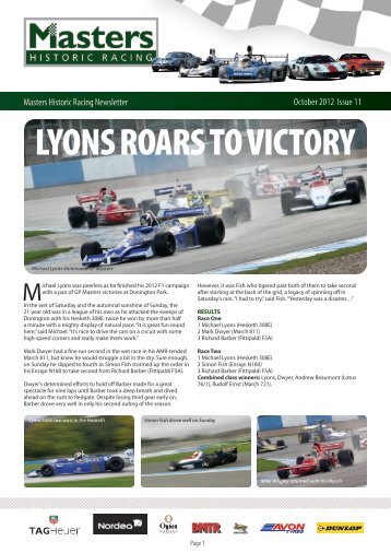 Newsletter - Masters Historic Racing