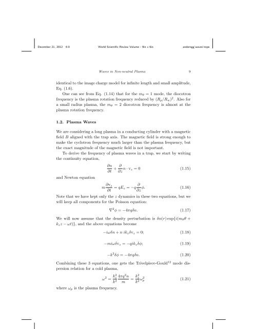 Waves in Non-Neutral Plasmas - Nonneutral Plasma Group