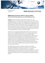 BMW Sailing Cup Saison 2010 in Leipzig erÃƒÂ¶ffnet. Rolf VÃƒÂ¶rkel und ...