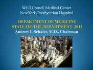 department of medicine state-of-the-department 2011 - Weill Cornell ...