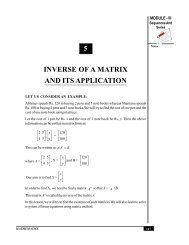 INVERSE OF A MATRIX AND ITS APPLICATION ...