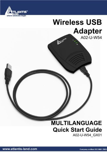1.3 Installazione del Wireless USB Adapter - Atlantis Land