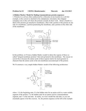 1 Problem Set #2 CH391L Bioinformatics Marcotte ... - Marcotte Lab