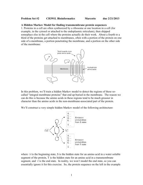 1 Problem Set #2 CH391L Bioinformatics Marcotte ... - Marcotte Lab