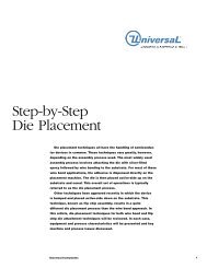 Step-by-Step Die Placement - Universal Instruments Corporation