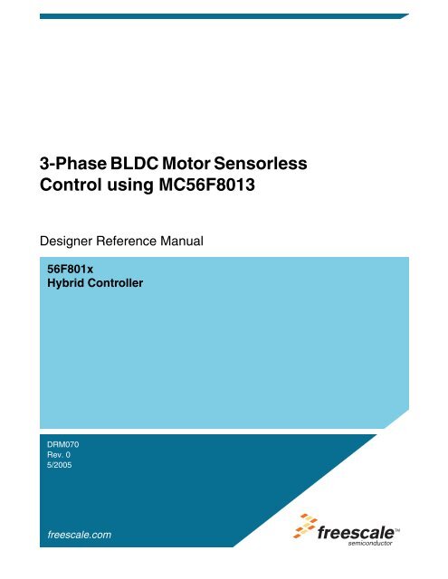 3-Phase BLDC Motor Sensorless Control Using MC56F8013