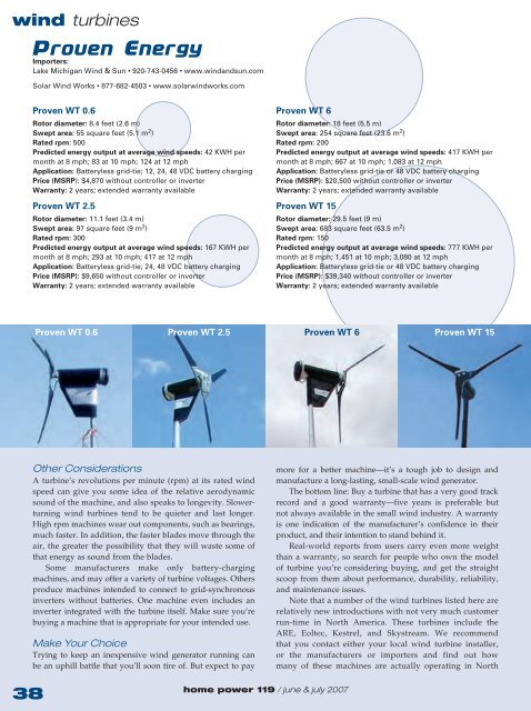 Wind Turbine Buyers Guide - RENEW Wisconsin