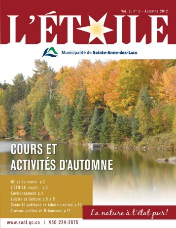 L'Ãtoile, Automne 2012 - MunicipalitÃ© de Sainte-Anne-des-lacs