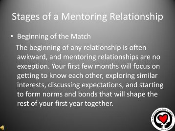 Stages of a Mentoring Relationship - A Family For Every Child