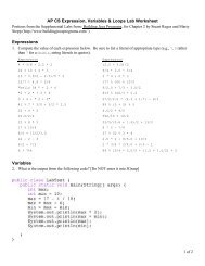 Expressions & Loops Lab Worksheet - Garfield Computer Science