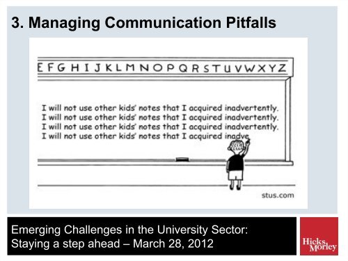 Emerging Challenges in the University Sector: - Hicks Morley