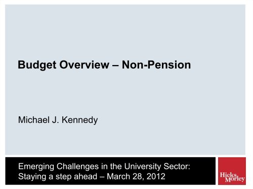 Emerging Challenges in the University Sector: - Hicks Morley