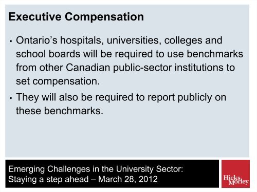 Emerging Challenges in the University Sector: - Hicks Morley