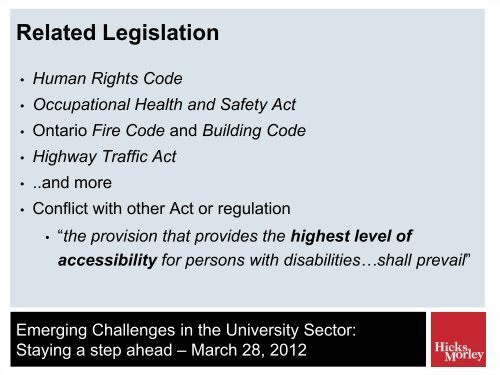 Emerging Challenges in the University Sector: - Hicks Morley