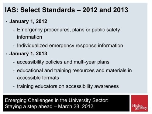 Emerging Challenges in the University Sector: - Hicks Morley