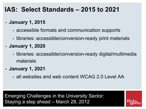 Emerging Challenges in the University Sector: - Hicks Morley