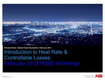 Introduction to Heat Rate & Controllable Losses February 2012 ...