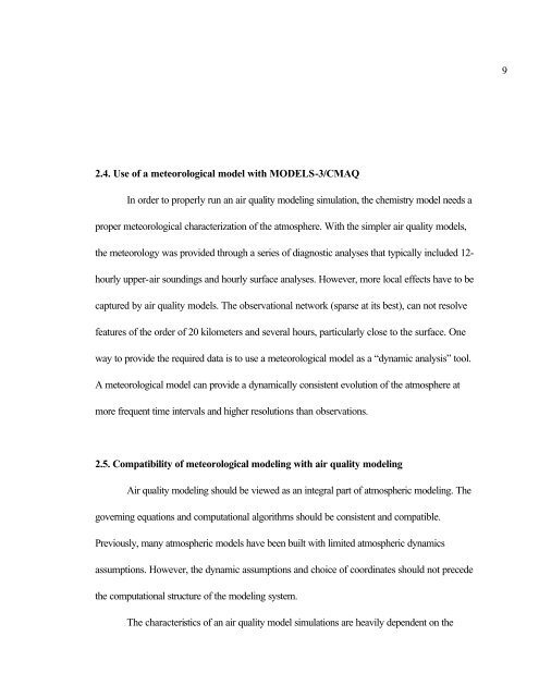 Alternative small scale meteorology input to a chemical transport ...