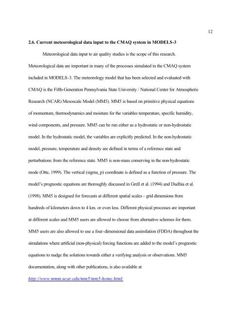 Alternative small scale meteorology input to a chemical transport ...