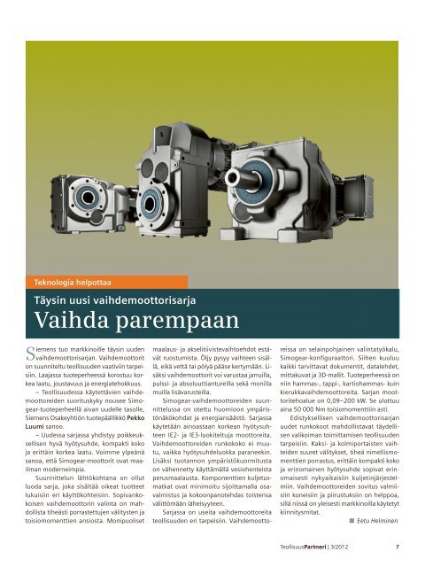 TeollisuusPartneri | 3/2012 - Siemens