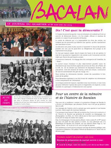 Journal Bacalan nÂ¡8 - bacalanstory - Sud Ouest