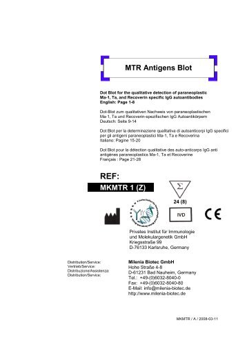 MKMTR 1 (Z) MTR Antigens Blot - Milenia Biotec GmbH
