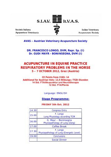 acupuncture in equine practice respiratory problems in the horse