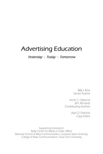 Advertising Education - Yesterday, Today, and Tomorrow