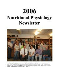 Nutritional Physiology Newsletter - Department of Animal Science ...