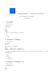 Programmation C - Pointeurs et tableaux