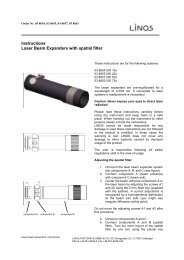 Instructions laser beam expander - Qioptiq Q-Shop