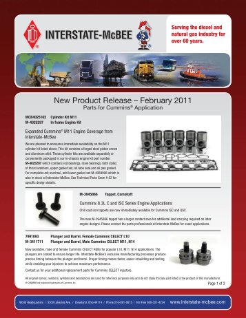 New Product Release Ã¢Â€Â“ February 2011 - Interstate McBee