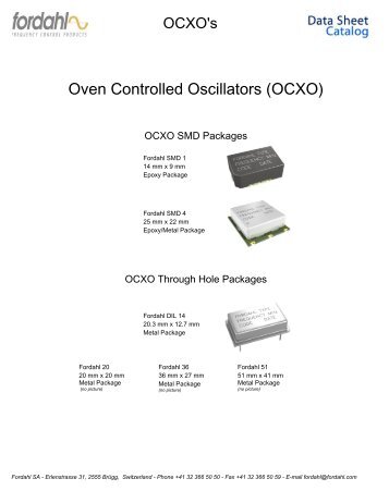 Oven Controlled Oscillators (OCXO)